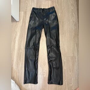ASOS Black Faux Leather Pants TALL